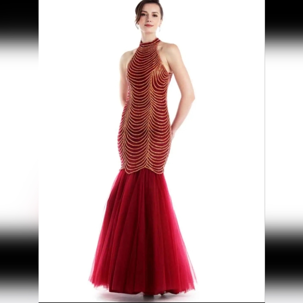 Anny Lee Emblelished Mermaid Formal Evening Gown Size M